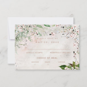 Whisper & Blush Mariage 3 Repas Choix Carte RSVP