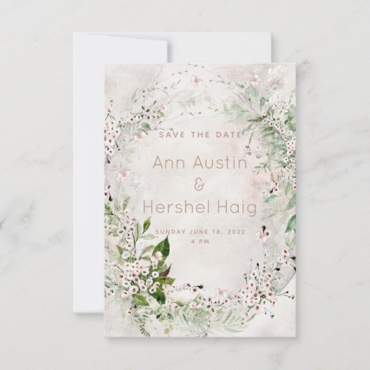Whisper & Blush Wedding Enregistrer La Carte Date (Devant)