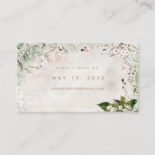 Whisper & Blush Wedding Online RSVP-kaart Visitekaartje
