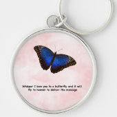 Whisper Butterfly Mooie quote over de hemel Sleutelhanger (Voorkant)