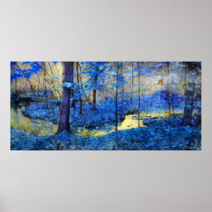 Whisper, Natuur landschap poster, blauw landschap Poster