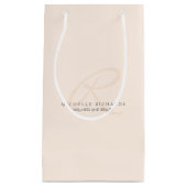 Whisper Pink Elegant Minimalist Monogram Klein Cadeauzakje (Voorkant)