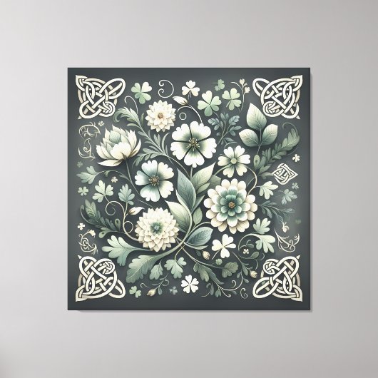 Whispered Clover Knotwork Garden Canvas Afdruk (Voorkant)