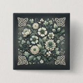 Whispered Clover Knotwork Garden Vierkante Button 5,1 Cm (Voorkant)