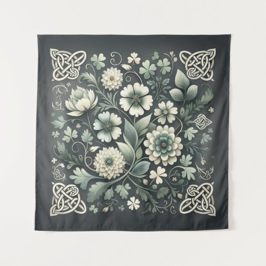 Whispered Clover Knotwork Garden Wandkleed (Voorkant)