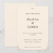 Whispered Petals Elegant Minimalist Save the Date (Voorkant / Achterkant)