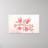 Whispering Bloom – Delicate Rode Bloem op Zachte T Canvas Afdruk (Voorkant)