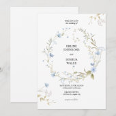 Whispering Blossoms Huwelijksuitnodiging Kaart (Voorkant / Achterkant)