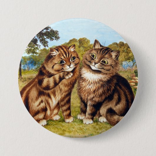 Whispering Cat, Louis Wain Ronde Button 7,6 Cm (Voorkant)