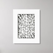 Whispering Leaves: Minimal Black & White Doodle Canvas Afdruk (Voorkant)
