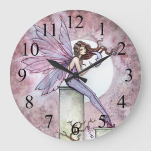 Whispering Moon Fairy Fantasy Art Clock Grote Klok