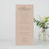 Whispering Pampas Wedding Menu Card (Debout devant)