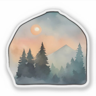 Whispering Pines bij zonsondergang Sticker