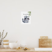 Whispering Raccoon Affirmaties  Poster (Keuken)