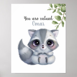 Whispering Raccoon Affirmaties Poster