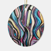 Whispering Tree-Hand Painted Abstract Art Keramisch Ornament (Links)