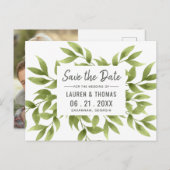 Whispering Willows Save the Date Wedding Briefkaar Aankondigingskaart (Voorkant / Achterkant)