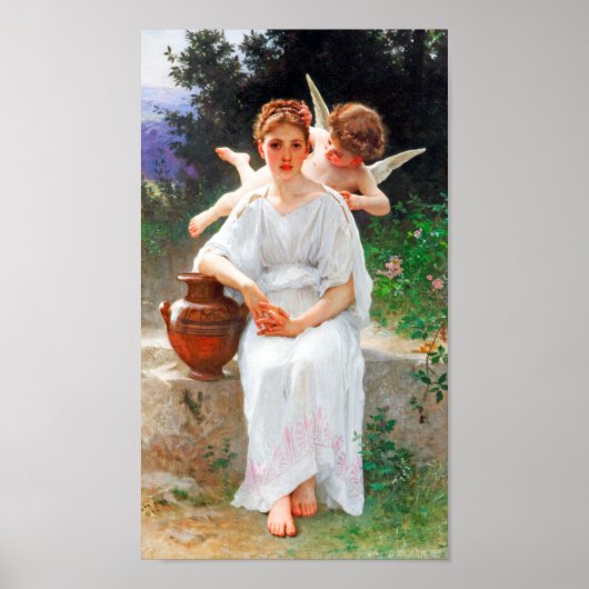 Whisperings of Love, Bouguereau Poster (Voorkant)