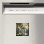 Whisperpering Woods à Dawn Nature Artwork Magnet (In Situ (Lave-vaisselle))