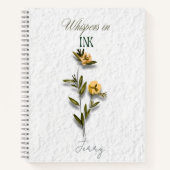Whispers in Ink: Personalized Pressed Flower Notitieboek (Voorkant)