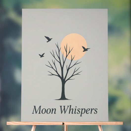 Whispers Lune - Poster Serene Night Birds (Neutre)