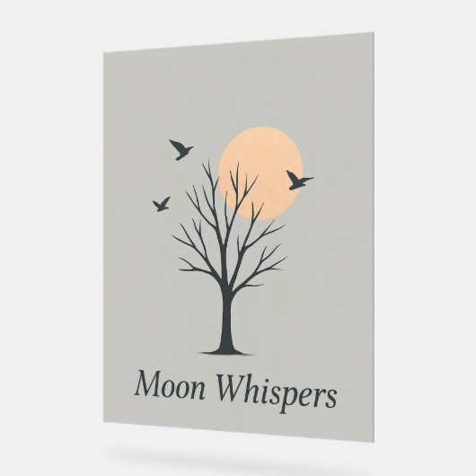 Whispers Lune - Poster Serene Night Birds (Angle)