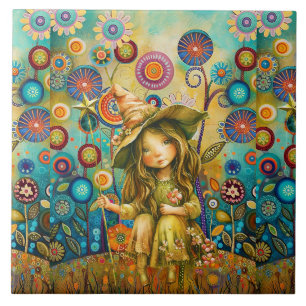 Whispers Magiques Parmi Les Fleurs Carreaux De Cér