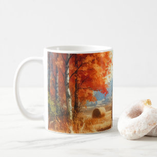 Whispers of Autumn: Een Waterverf Serenade Koffiemok