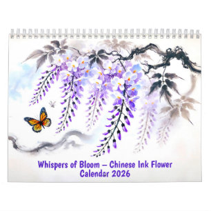 Whispers of Bloom Chinese Inkt Bloemkalender 2026 Kalender