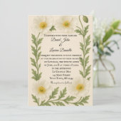 Whispers of Bloom Photo Wedding Invitation Kaart (Staand voorkant)