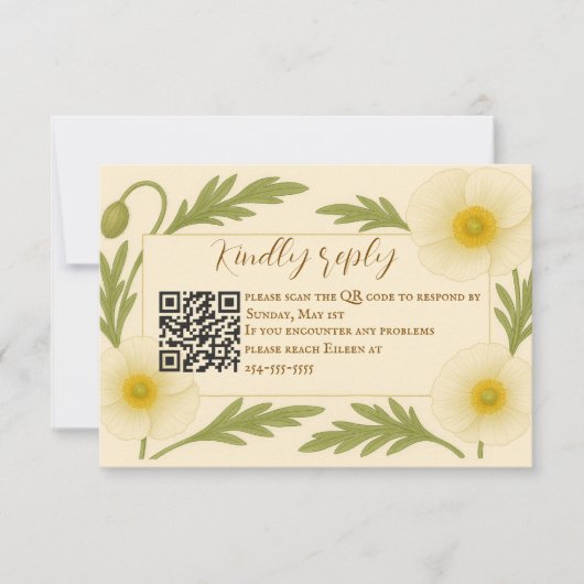 Whispers of Bloom QR Code carte RSVP (Devant)