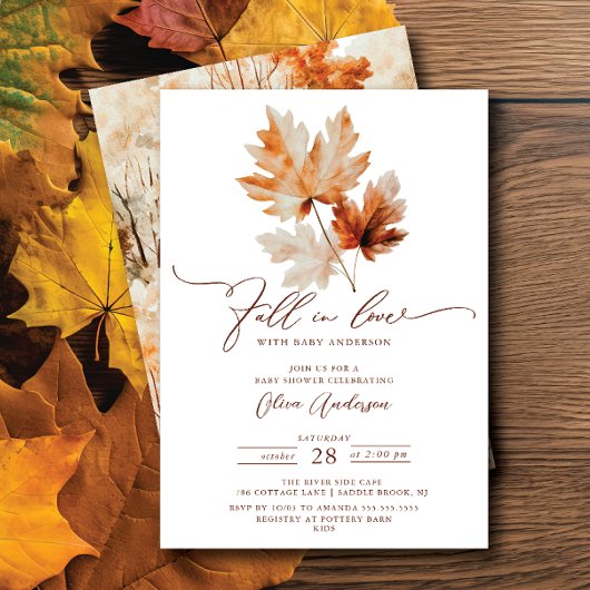 Whispers of Fall Baby shower Invitation