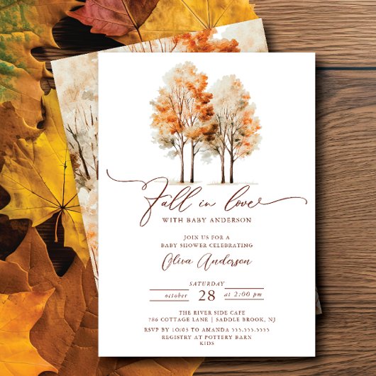 Whispers of Fall Baby shower Invitation