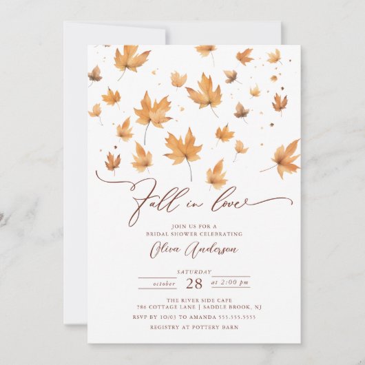 Whispers of Fall Bridal Shower Invitation (Devant)