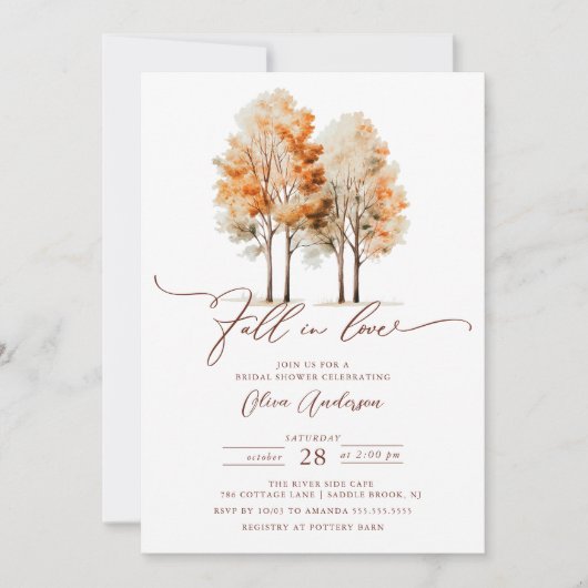 Whispers of Fall Bridal Shower Invitation (Devant)