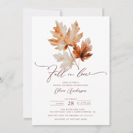 Whispers of Fall Bridal Shower Invitation (Devant)