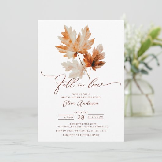 Whispers of Fall Bridal Shower Invitation (Debout devant)