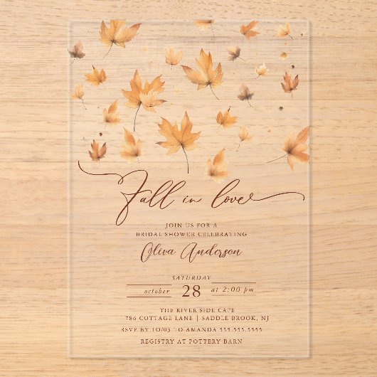Whispers of Fall Bridal Shower Invitation (Recto)