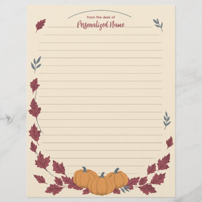 Whispers Of Fall Lined Letterhead Briefhoofd (Voorkant)