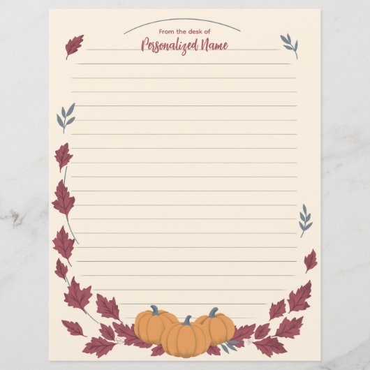 Whispers Of Fall Lined Paper Sheet (Voorkant)