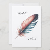 Whispers of Grace Feathered Elegance Minimalisme Save The Date (Achterkant)