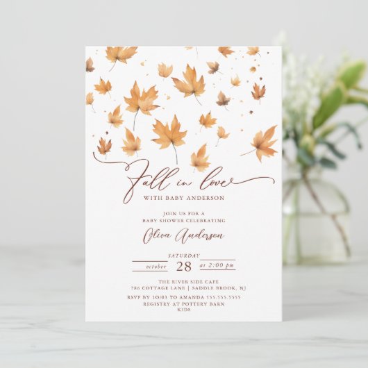 Whispers of Herfst Baby shower Uitnodiging (Staand voorkant)