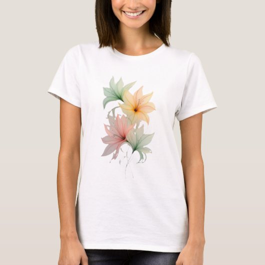 Whispers of Light Ethereal Bloom Petals in the Voi T-shirt (Voorkant)