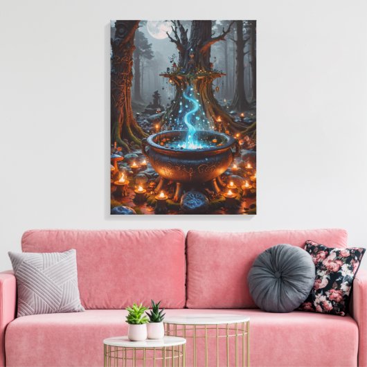 Whispers of Magic Beneath the Moon Canvas Afdruk (Insitu (Woonkamer))