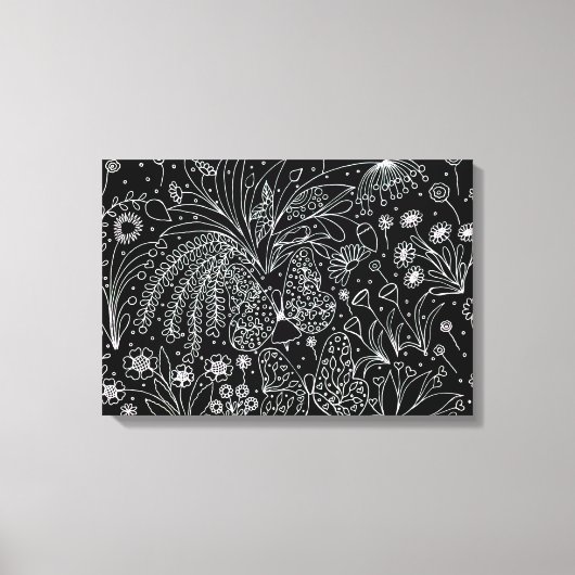 Whispers of nature. Botanical line art. Canvas Afdruk (Voorkant)