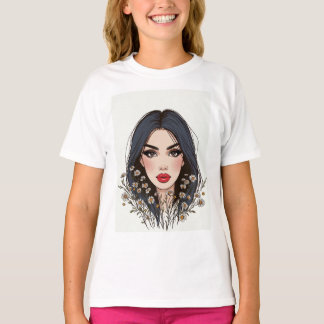 Whispers of Natuur - Vrouwelijke schoonheid in blo T-shirt