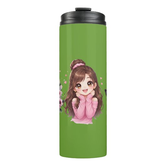 Whispers of Paris Petals Over the Eiffel A Butterf Thermosbeker (Voorkant)