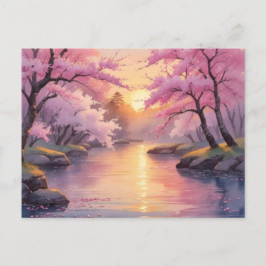 Whispers of Sakura at Sunset  Briefkaart (Voorkant)