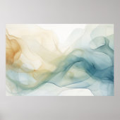 Whispers of Serenity: Abstracte Waterverf Print (Voorkant)