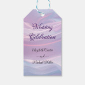 Whispers of Silk: Dromerige pastelgolven Roze Blau Cadeaulabel (Voorkant)